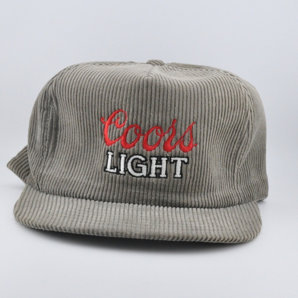 Victory Caps Coors Light Hat OSFM Gray Fair Vintage‎ Corduroy Snapback Canada